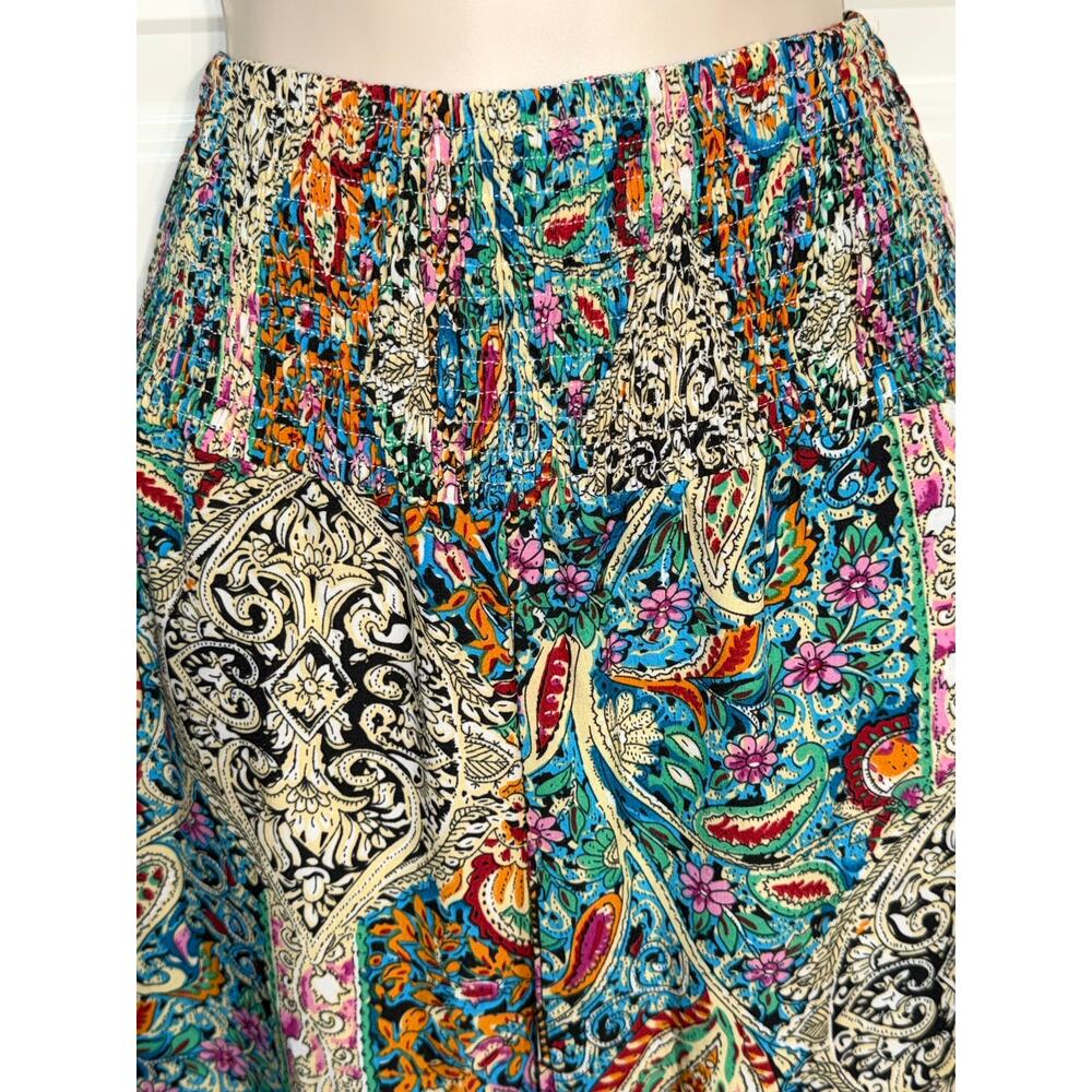 Cupshe Boho Floral Smocked Waist Tapered Leg Cover-Up Pants, Women's Size S - Picture 3 of 8